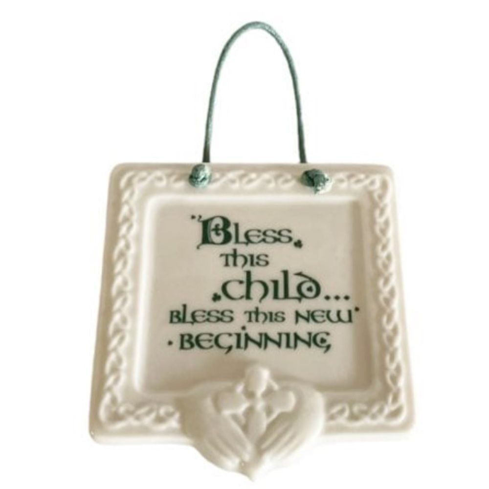 NEW Russ Baby Blessing Plaque Baby Gift Shower Irish Prayer Religious